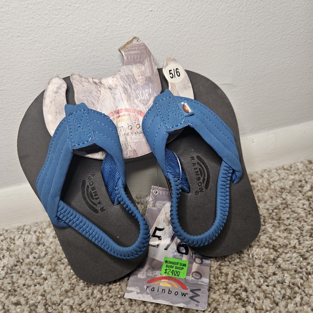 Rainbow Kids Sandals in Blue and Gray